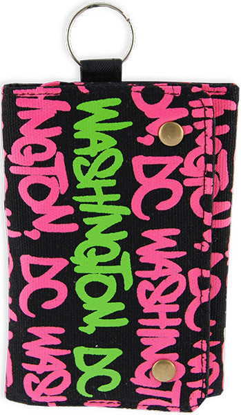 Wallet Washington DC Neon Black Fuschia Souvenir