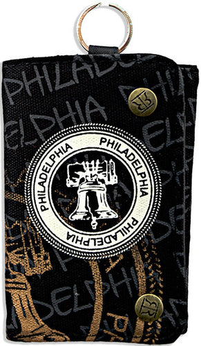 Wallet Philadelphia Stamp BLACK Souvenir