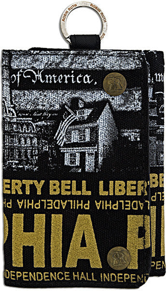 Wallet Philadelphia Syline Black White Gold Souvenir