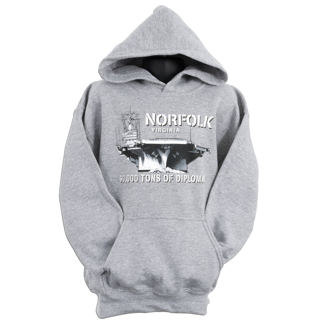 YSNV02G Youth Hooded Sweatshirt - Norfolk 90K Tons SPORT GREY