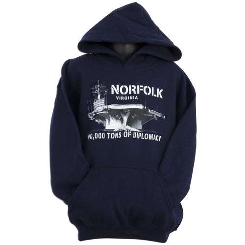 YSNV02N Youth Hooded Sweatshirt - Norfolk 90K Tons NAVY