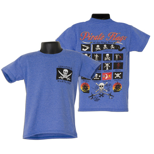 YTAM10R Youth T 100% Annapolis Pirate Flags Royal Heather