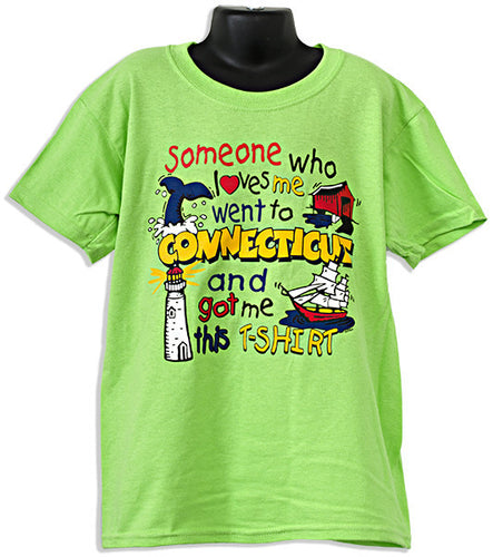 YTCT01L Youth T Someone Loves Me Connecticut LIME
