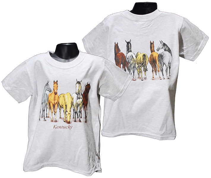 YTKY01A Youth T 100% Kentucky Horses Ash