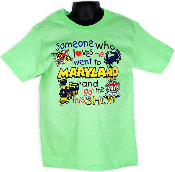 YTMD02L Youth T Someone Loves Me Maryland LIME