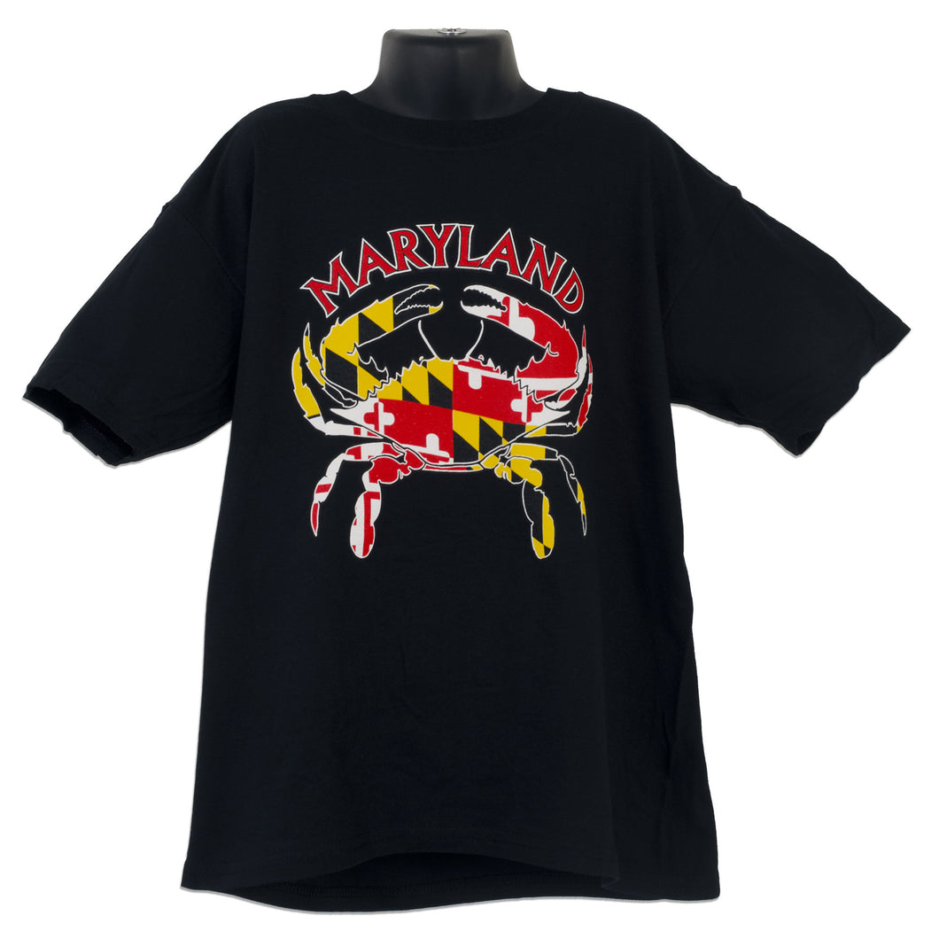 YTMD03BX Youth T Maryland Crab/Flag BLACK