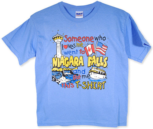 YTNF01B Youth T Someone Loves Me Niagara Falls Carolina Blue
