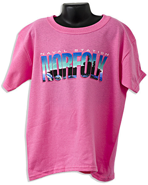 YTNV03P Youth T Norfolk Silhouette AZALEA