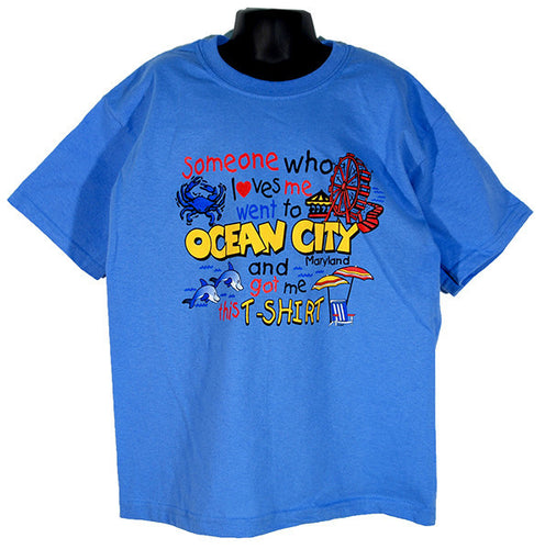 YTOC05B Youth T Ocean City Someone Loves Me BLUE