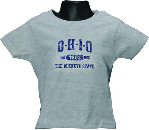 YTOH01G Youth T Ohio Distressed 1803 Grey Heather