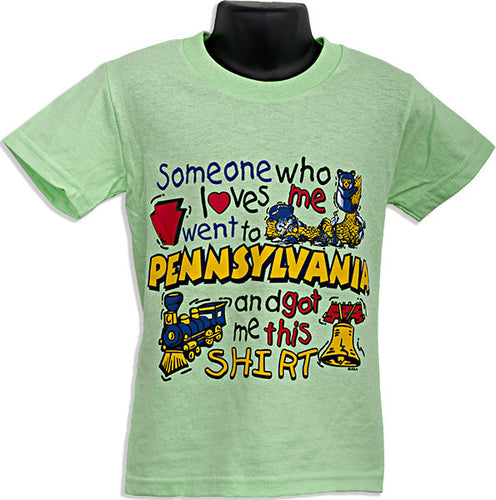 YTPA02G Youth T Someone Loves Me Pennsylvania NEON GREEN