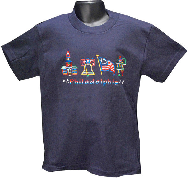 YTPH05N Youth T 100% Philadelphia 4-Scene Navy