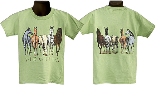 YTVA02K Youth T 100% Virginia Horses KIWI