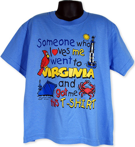 YTVA10B Youth T Someone Loves Me Virginia CAROLINA BLUE