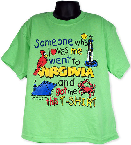 YTVA10L Youth T Someone Loves Me Virginia LIME