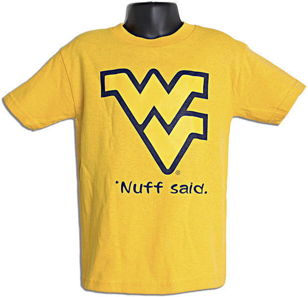 YTWU01G Youth T WVU 'Nuff Said GOLD