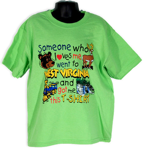 YTWV01L Youth T Someone Loves Me West Virginia LIME