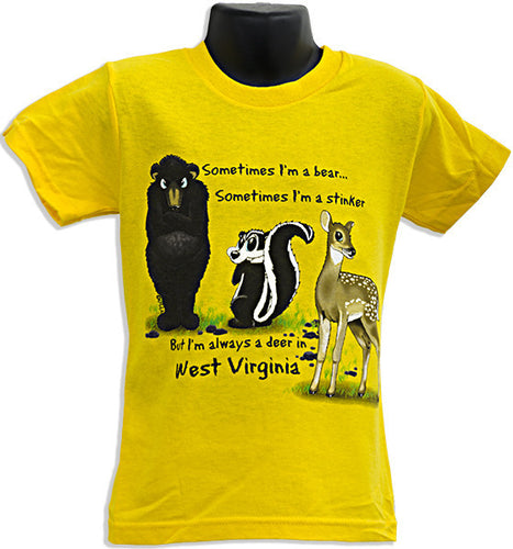 YTWV05Y Youth T Little Stinker West Virginia YELLOW
