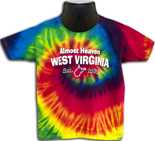 YTWV06R Youth Tie Dye T - WV Reactive Rainbow (Rasta)