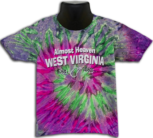 YTWV06W Youth Tie Dye T - WV Watermelon